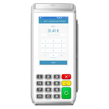 Terminal de paiement Yavin X Fixe PinPad, Pax A80 blanc + Q25 noir.